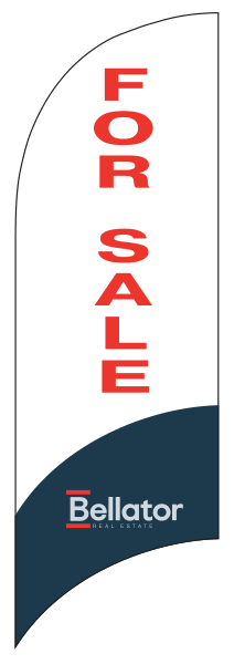 For Sale Feather Flag Only, 7-Foot, White and Blue